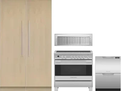 5 Piece Package Includes Refrigerator, Freezer, Range, Hood And Dishwasher